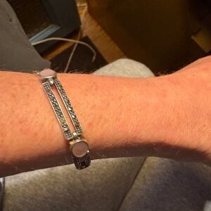 Elegant Silver Bracelet with White Accents